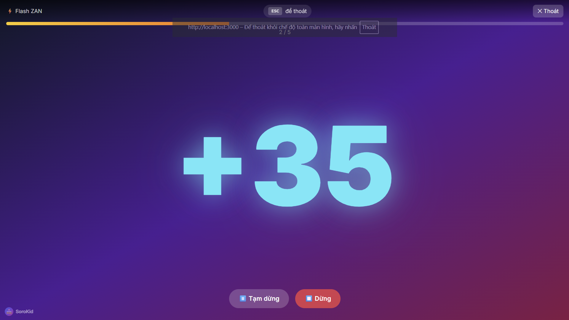 Students excitedly watching Flash Anzan numbers on screen during morning brain warmup