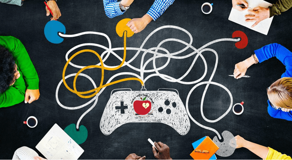 Students excitedly participating in educational game activity in classroom