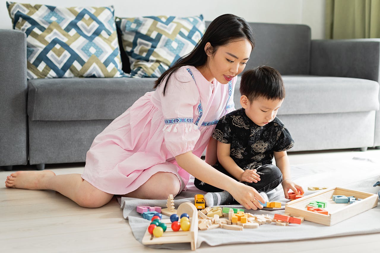 Child using educational app effectively