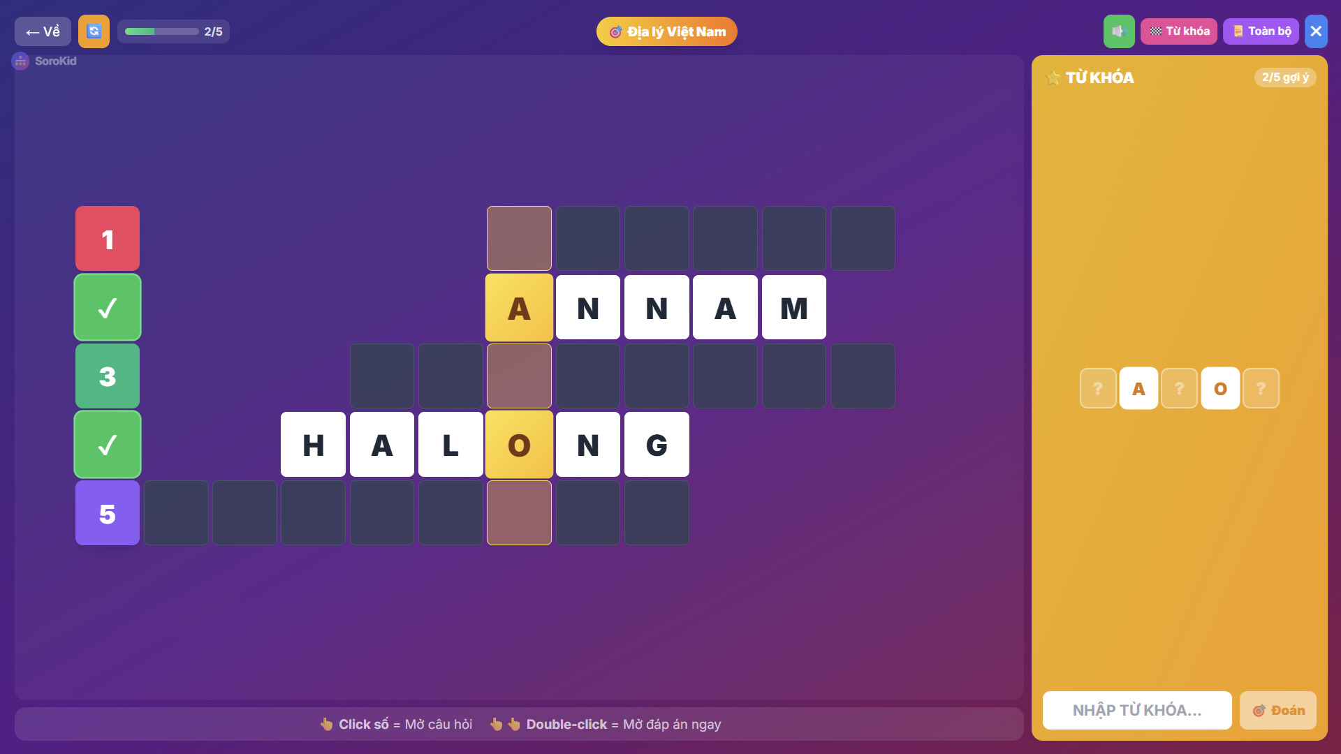 Digital crossword puzzle being used in classroom for vocabulary review
