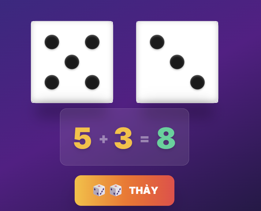 3D virtual dice being rolled on screen in classroom for student selection